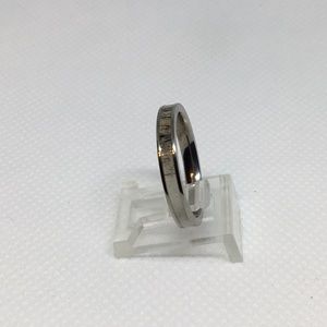Thin titanium band with antler inlay